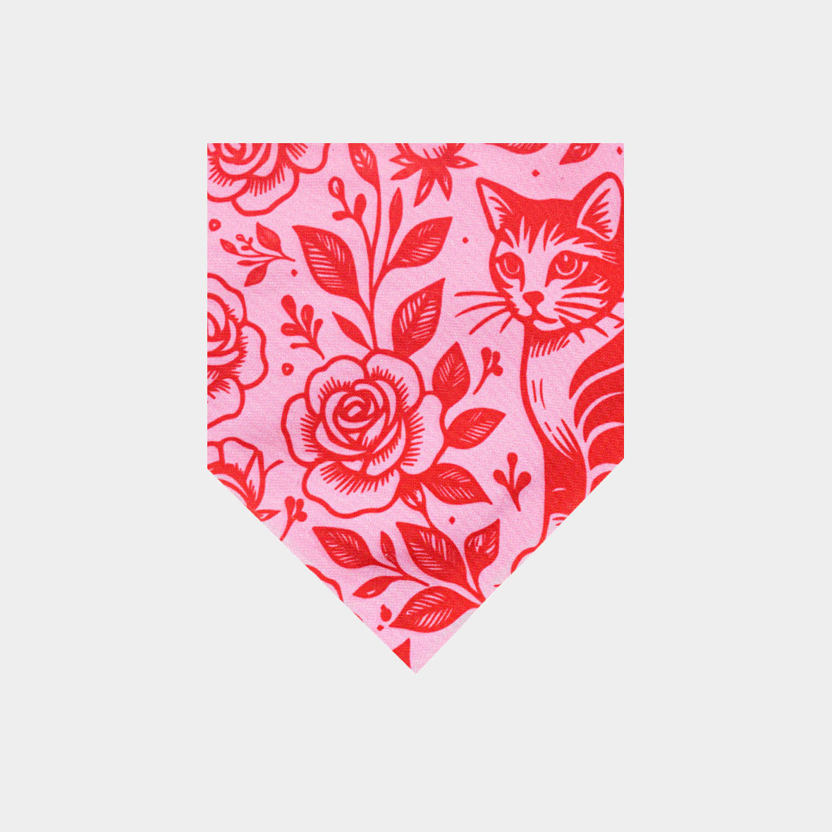 Pañoleta para gatos rosada rosas flores cats and roses bandana mascota