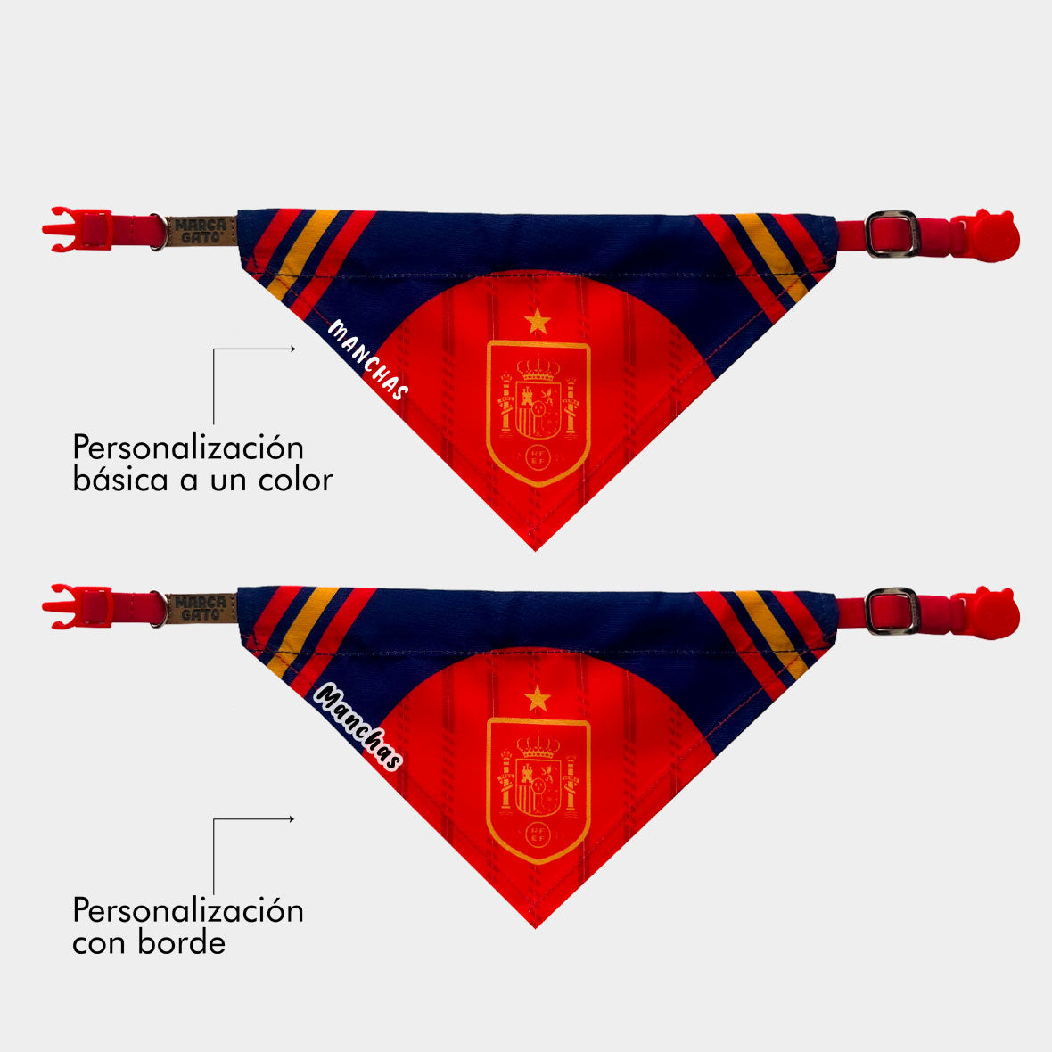 Pañoleta gatos selección felina España mundial 2026 bandana pañoleta personalizada 