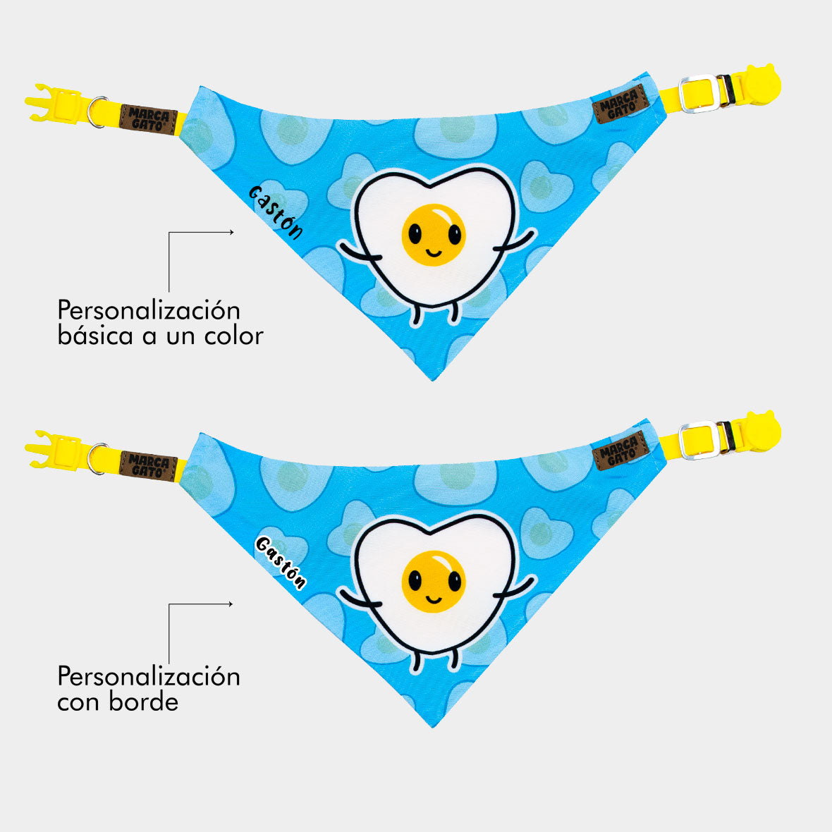 Pañoleta personalizada para gatos - pañoleta huevo frito