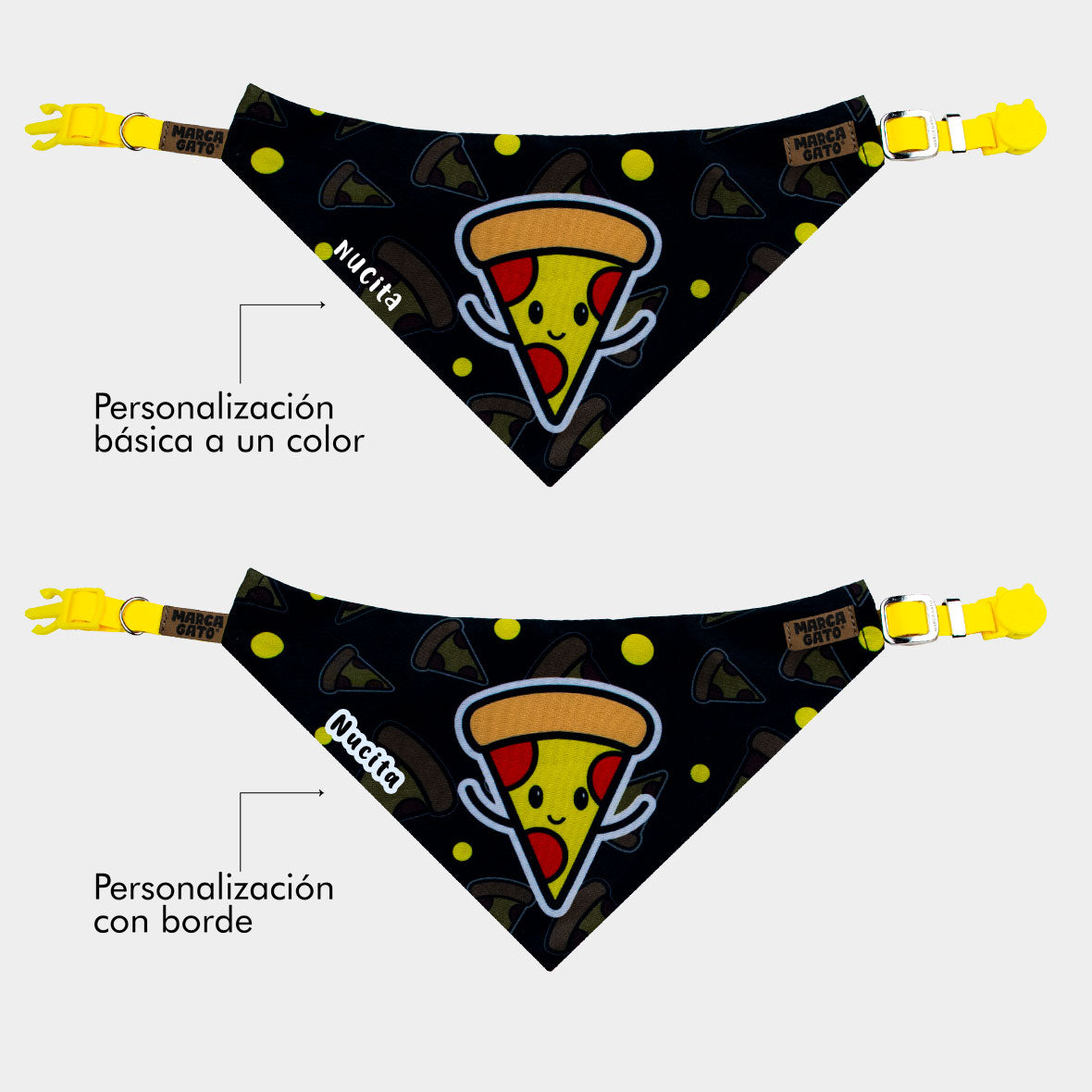 Pañoleta personalizada para gatos - pañoleta Pizza