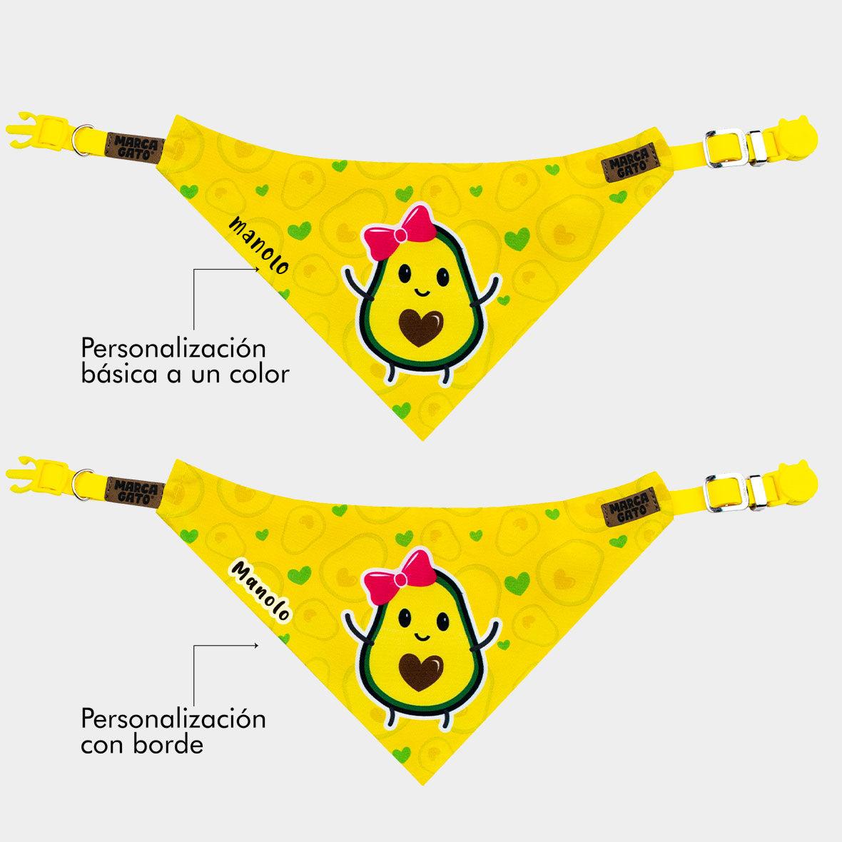 Pañoleta personalizada para gatos - pañoleta  miss aguacate