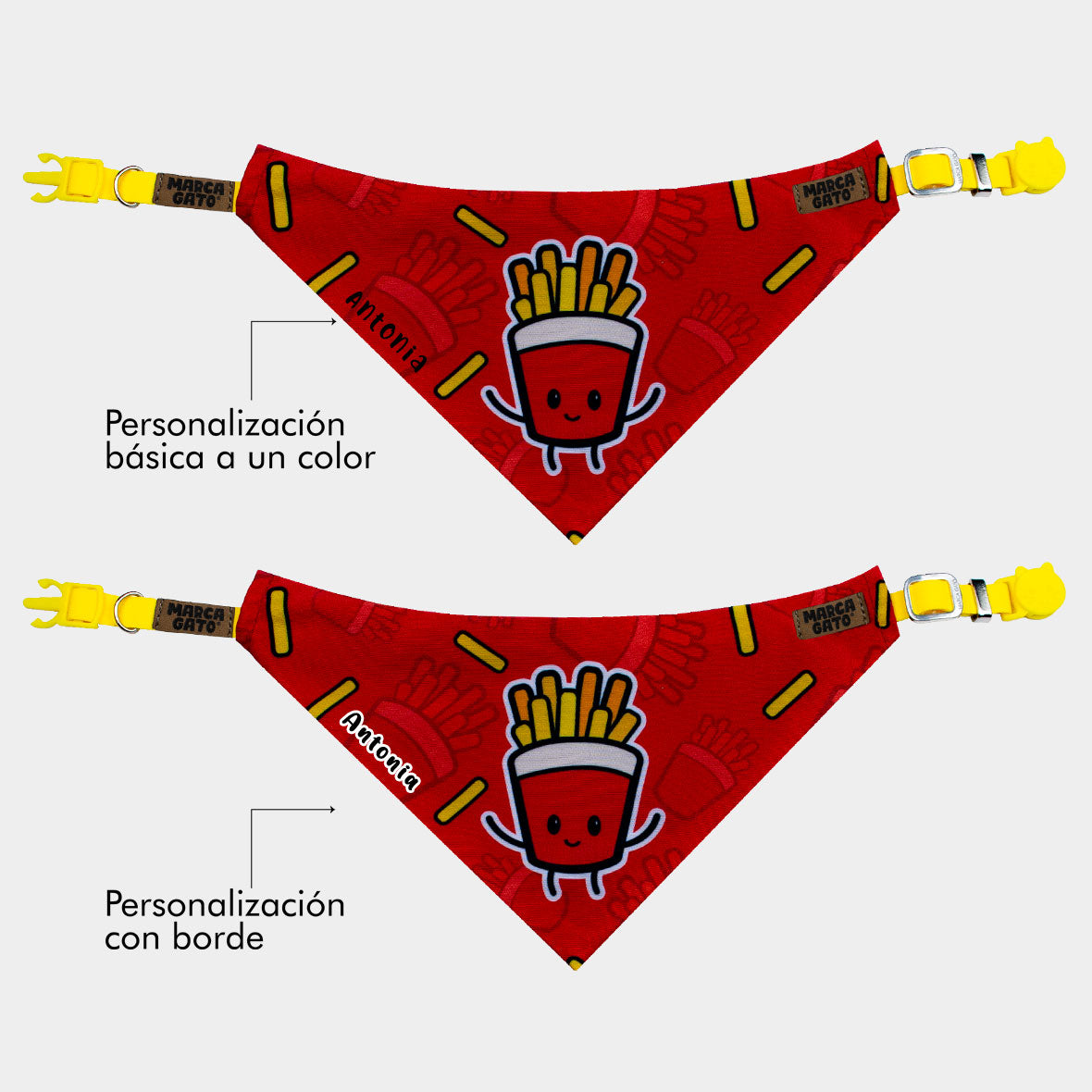 Pañoleta personalizada para gatos - pañoleta Purr Fries