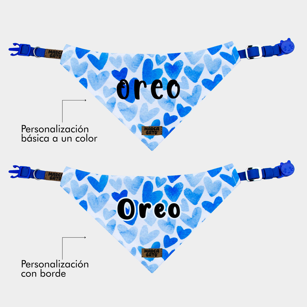 Pañoleta personalizada para gatos - pañoleta cian 