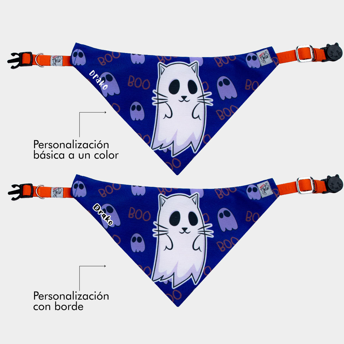 Pañoleta personalizada para gatos - pañoleta fantasmita