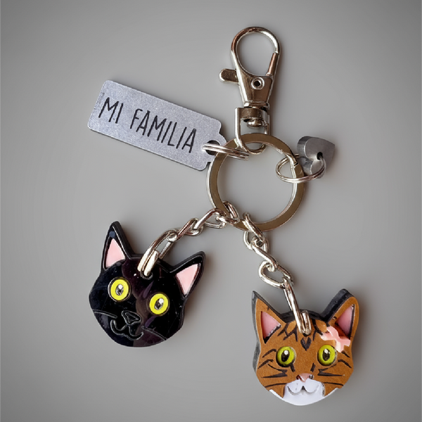 llaveros con cara de gatos - llaveros personalizados