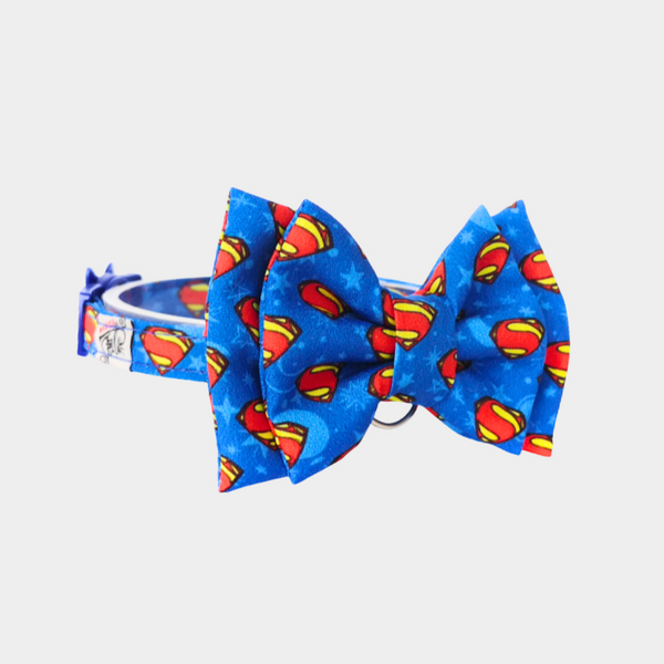 corbatín pata gato,  Superman Azul Tela PET