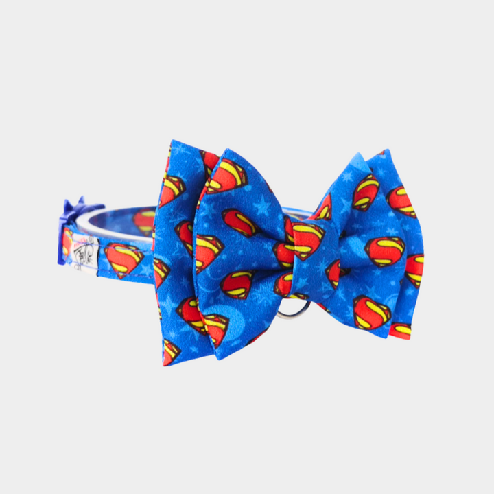 corbatín pata gato,  Superman Azul Tela PET