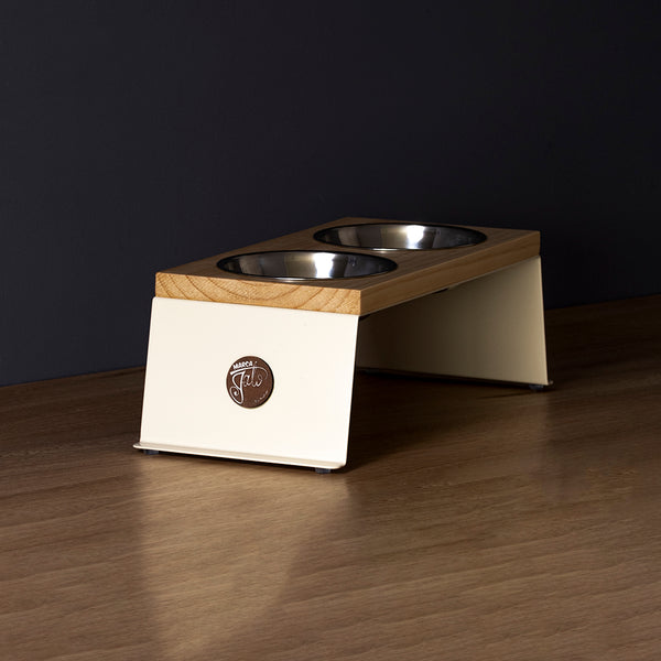 Comedero metal madera x 2 puestos