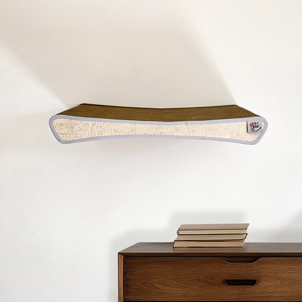 rascador horizontalde carton corrudago doble pared para gatos anclado a la pared