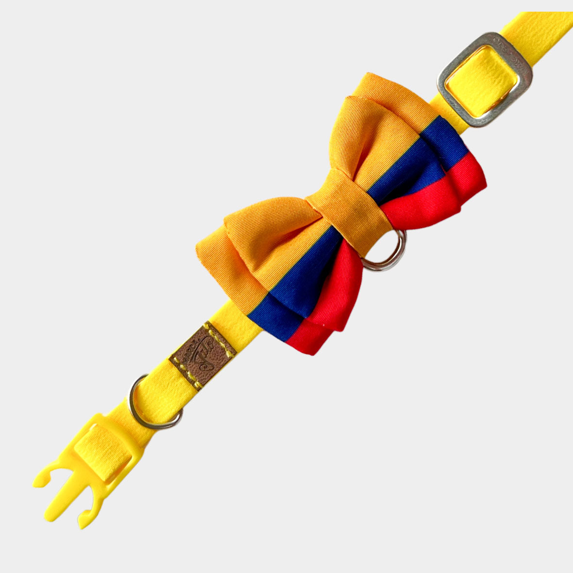 Corbatín para gatos bandera de Colombia elegante formal broche seguridad ajustable mascota