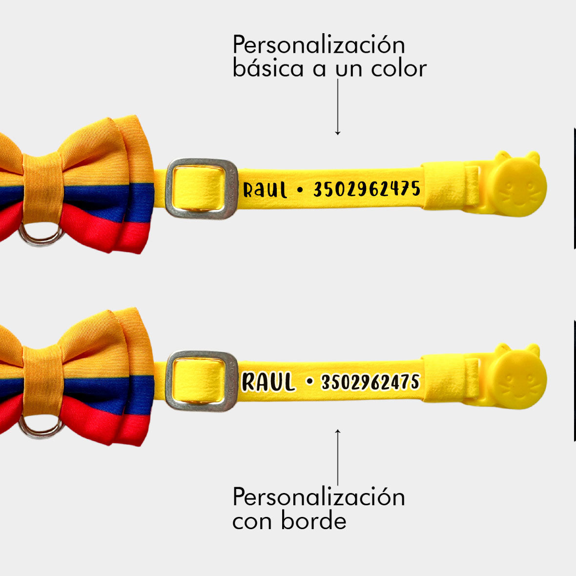 Corbatín para gatos bandera de Colombia elegante formal broche seguridad ajustable mascota