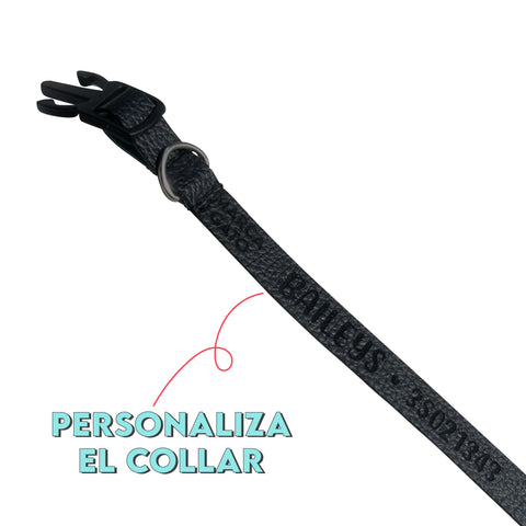 Collar Cuero Vegano - Negro