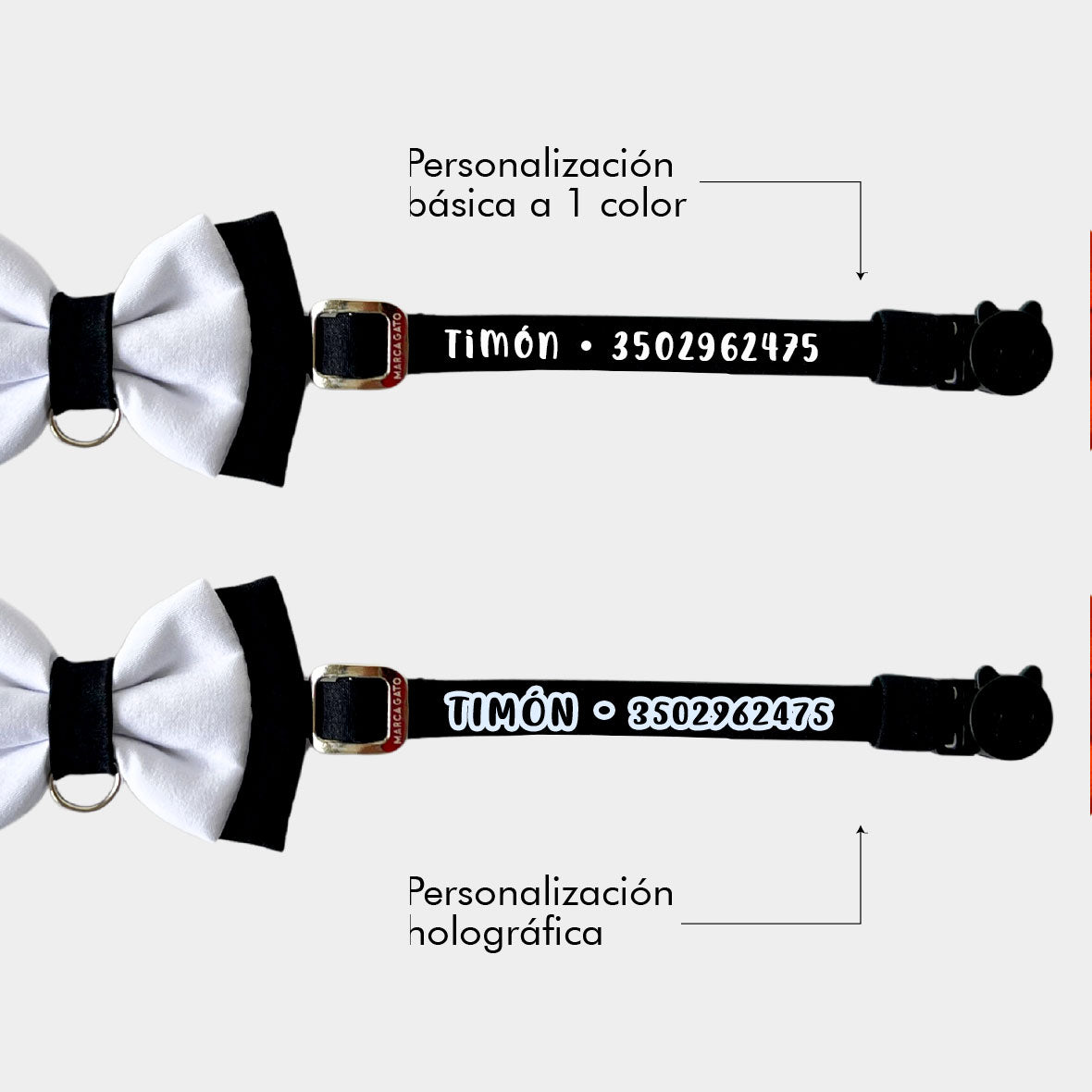 Corbatín para gatos color sólido broche seguridad anti ahorcamiento elegante