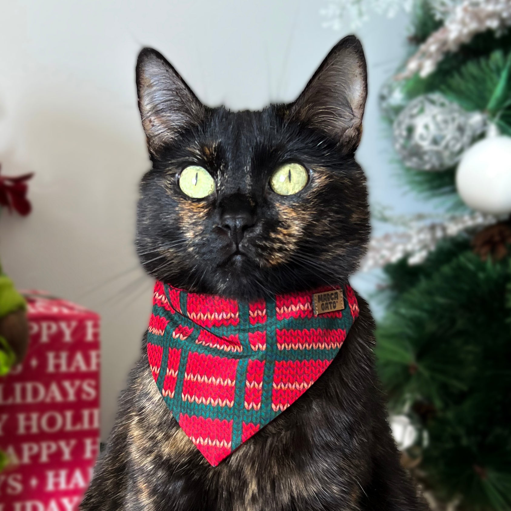 Pañoleta NaviCat Christmas pañoleta de navidad para gatos con collar