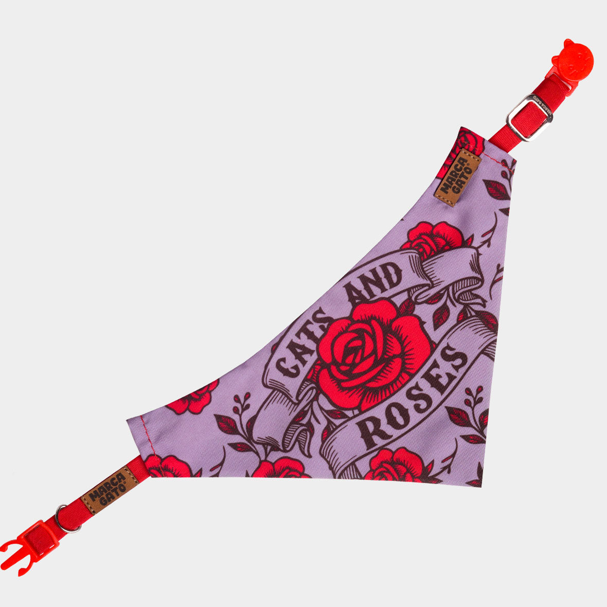 Pañoleta para gatos rosas vintage romántico cats and roses accesorio felino