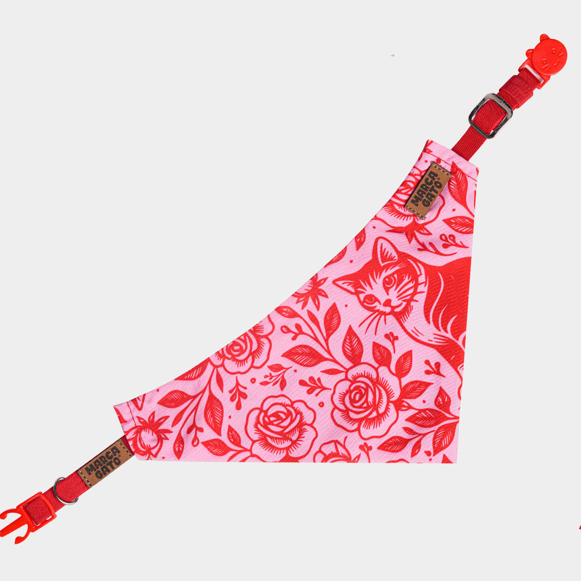 Pañoleta para gatos rosas vintage romántico cats and roses accesorio felino