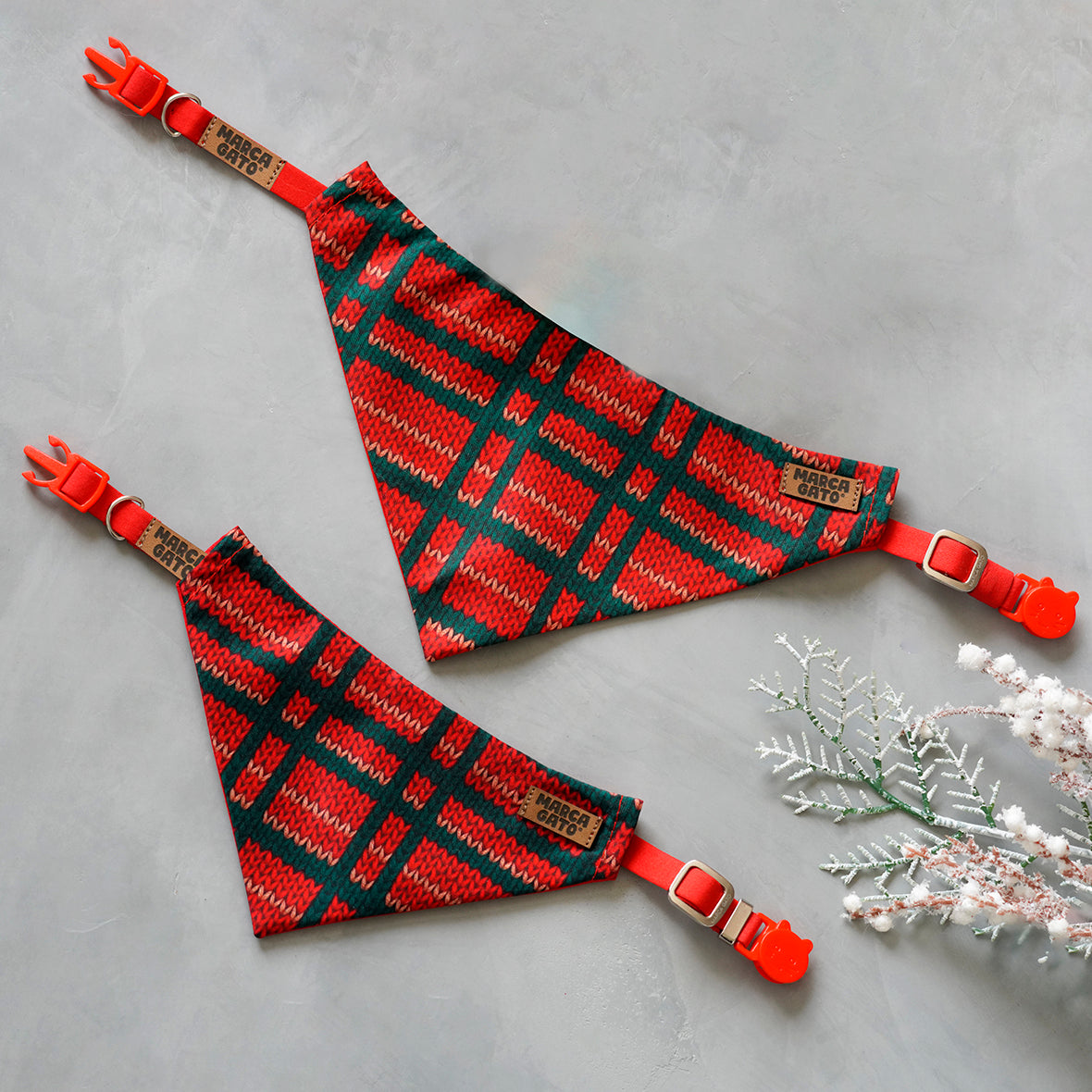 Pañoleta NaviCat Christmas pañoleta de navidad para gatos con broche de seguridad 