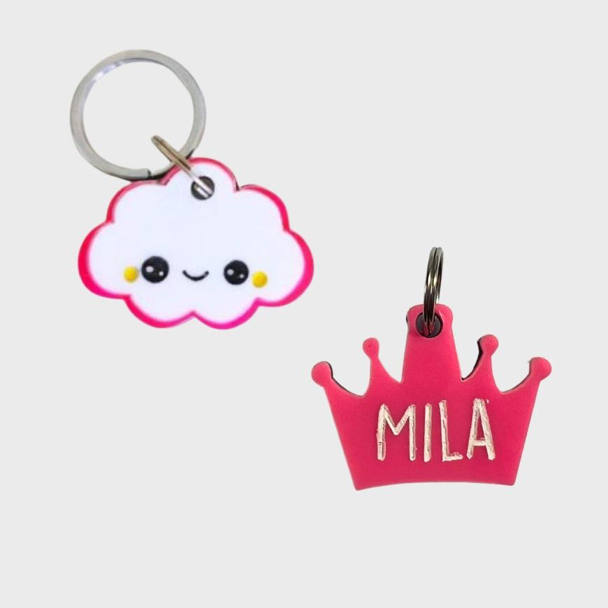 plaquitas de identificación en acrílico para mascotas 