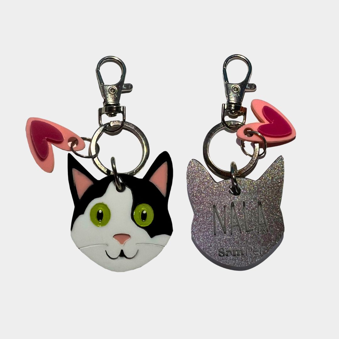 llaveros con cara de gatos - llaveros personalizados