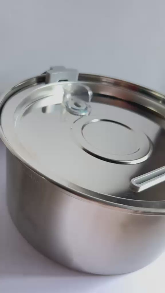 Fuente de agua para gatos en acero inoxidable con grifo · Redonda de 2,5 litros