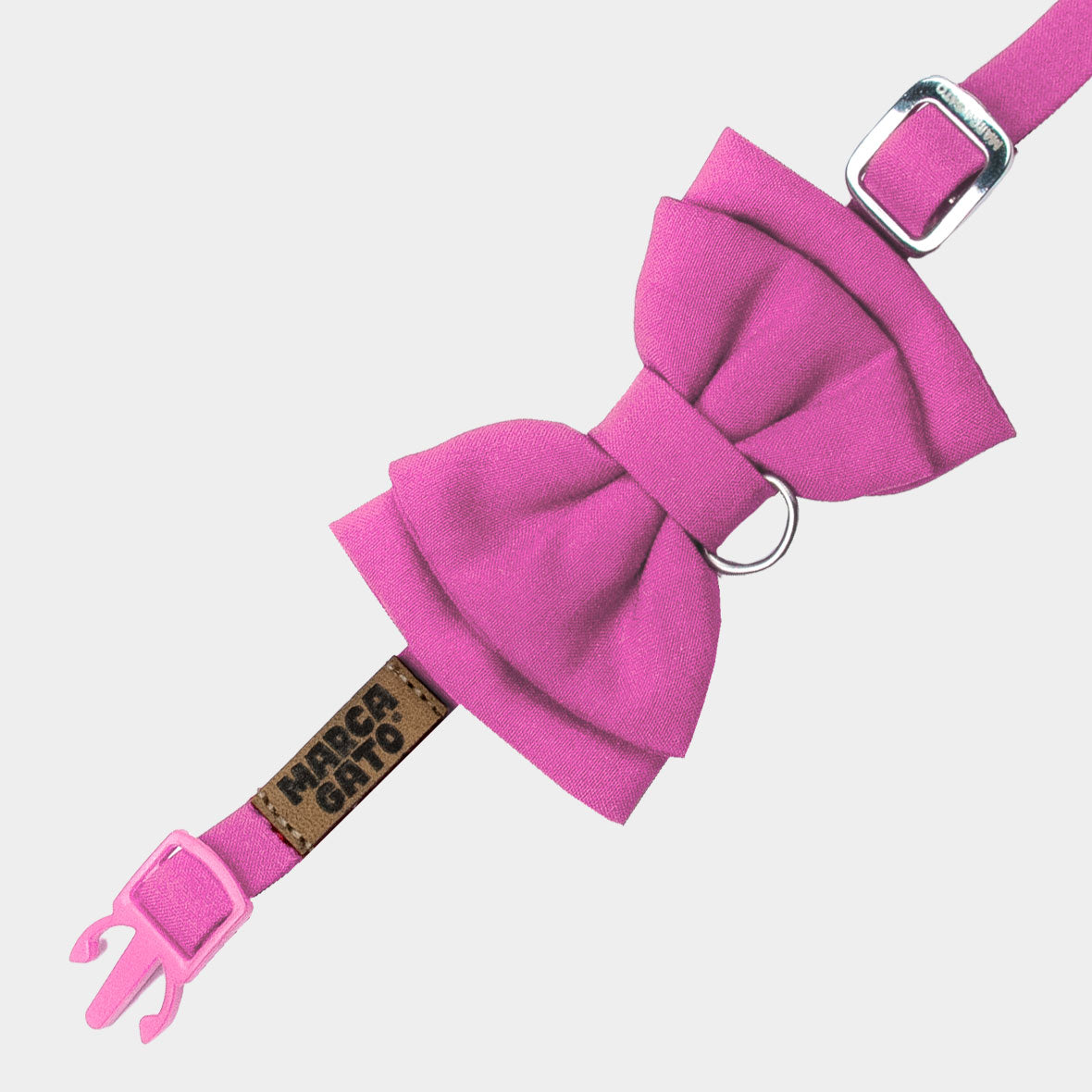 Corbatín para gatos rosa unicolor broche de seguridad de liberación anti ahorcamiento ajustable
